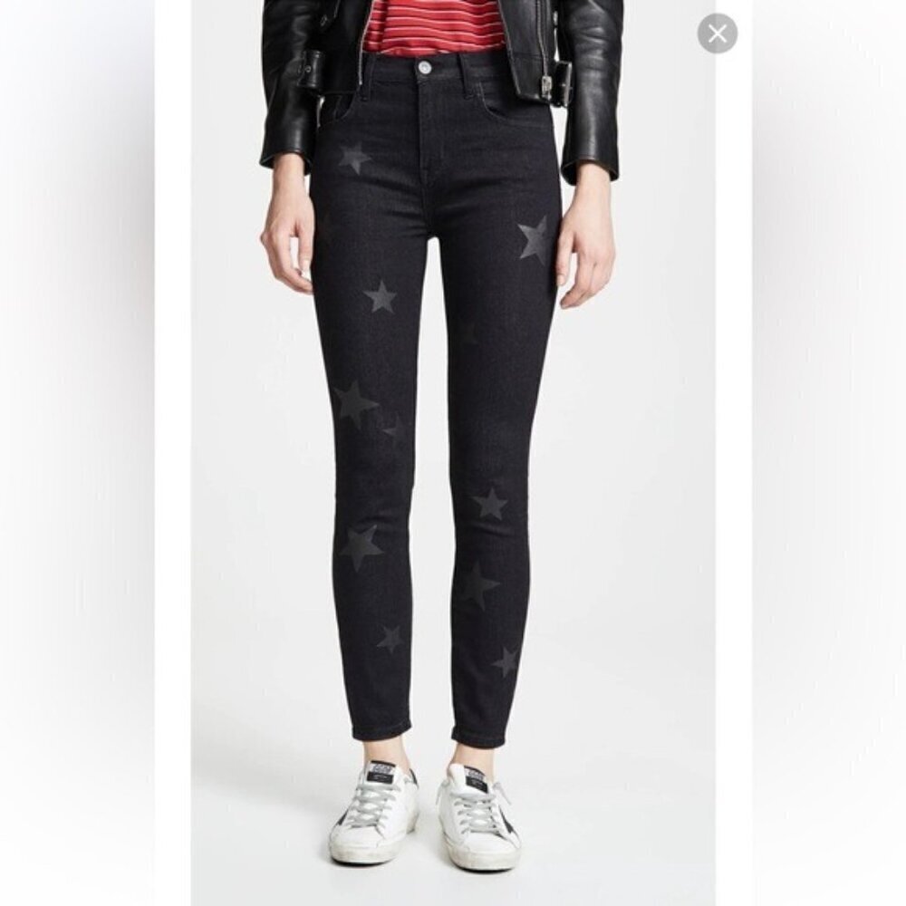 CURRENT/ELLIOTT High Waist Stiletto Vineland Star Black Skinny Jeans Size 28